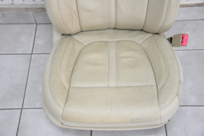 Scaun de pasager Lincoln MKZ 13-16 cu airbag, electric, incalzit, piele bej, uzat