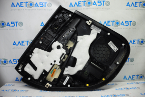 Capacul usii cardul din spate dreapta Jeep Grand Cherokee WK2 14-16 negru cu insertie neagra din piele, cotiera din piele, cusatura alba, ornamente cromate, insertie din lemn negru mat, manere.