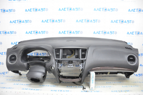 Torpedo panoul frontal cu AIRBAG Infiniti JX35 QX60 13-15 pre-restilizare, BOSE, negru, cartuș de rugină