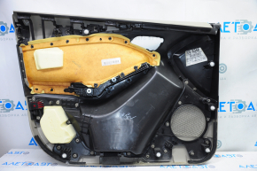 Capacul ușii, cartela din față dreapta Ford Focus mk3 11-14 gri cu inserție gri, pânză, zgârietură, necesită curățare chimică