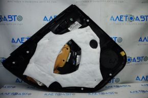 Capacul usii spate dreapta Ford Focus mk3 15-18 negru cu insertie neagra, material textil, pentru difuzor, zgarieturi