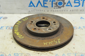 Placă de frână spate dreapta Jeep Compass 11-16, 10,0 mm, ruginită.