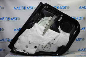 Capacul usii spate dreapta Nissan Pathfinder 13-20 negru cu insertie neagra, material textil, cotiera textila, zgarieturi