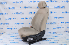 Scaun șofer Hyundai Sonata 15-17 cu airbag, manual, material textil bej, necesită curățare chimică.