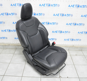 Scaun de pasager pentru Jeep Cherokee KL 14-18 cu airbag, mecanic, piele neagră.