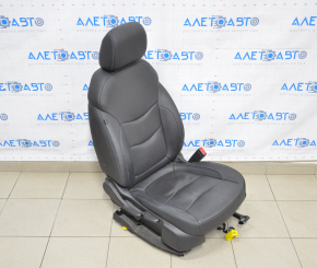 Scaun de pasager Chevrolet Volt 16- cu airbag, mecanic, piele neagră, cusătură albastră, cu încălzire.