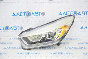 Фара передняя левая в сборе Ford Escape MK3 17-19 рест, галоген+led, светлая паутинка, полез лак