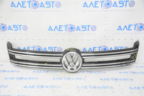 Grila radiatorului cu emblema VW Tiguan 12-17, rezistentă la lovituri și nisip, cu finisaj cromat.