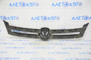 Grila radiatorului cu emblema VW Tiguan 12-17, rezistentă la lovituri și nisip, cu finisaj cromat