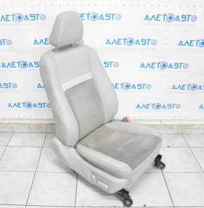 Scaun pasager Toyota Camry v50 12-14 SUA fără airbag, electric, încălzire, piele gri + catifea, pentru curățare chimică.