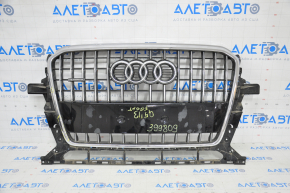 Решетка радиатора grill Audi Q5 8R 13-17 рест без парктроников, глянец, хром, песок, царапины, вздулся хром, полезла краска накладки