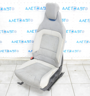 Scaunul șoferului BMW i3 14-20 fără airbag, gri combinat, manual, cu încălzire, uzat