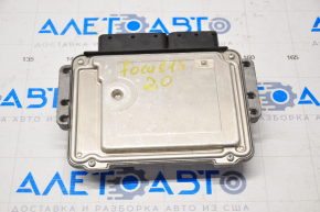 Modulul ECU al motorului cu cheie Ford Focus mk3 11-18 2.0 cu contact de aprindere, cu grupul de contact al cheii de aprindere, cu modulul imobilizator D7520013-18D, cheie ștearsă.