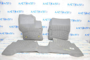 Set de covorașe pentru interiorul mașinii Ford C-max MK2 13-18, din cauciuc gri, rezistente la substanțe chimice.