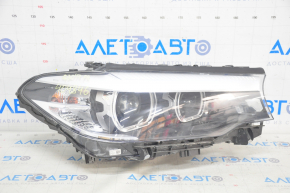 Farul din față dreapta asamblat BMW 5 G30 17-20 LED Corona Rings S524A cu suport, nisip