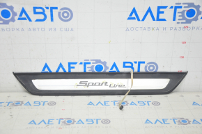 Capac prag exterior fata stanga BMW 5 G30 17-23 Sport Line, cu iluminare, crom lucios.