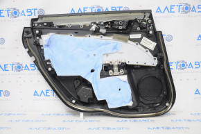 Capacul usii spate dreapta Ford Fusion mk5 17-20 titanium, piele neagra cu insertie neagra, cotiera din piele, manta gri, crapaturi, zgarieturi.