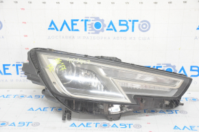 Фара передняя правая в сборе Audi A4 B9 17-19 ксенон+LED, паутина в стекле, песок