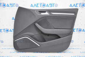 Capacul ușii, cartela din față dreapta Audi A3 8V 15-20 4d, 5d, neagră, piele, Bang and Olufsen, inserție din aluminiu.