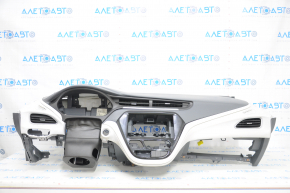 Торпедо передняя панель с AIRBAG Chevrolet Bolt 17-21 темно-серая с белыми вставками