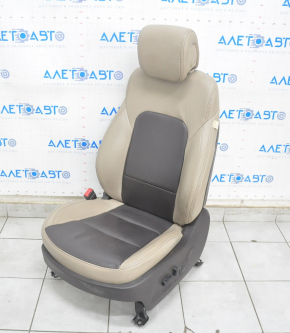 Scaun șofer Hyundai Santa FE Sport 17-18 restilizat, cu airbag, electric, piele bej+maro, încălzire.