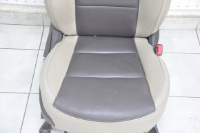 Scaun de pasager Hyundai Santa FE Sport 17-18 restilizat, cu airbag, manual, piele bej+maro, incalzit