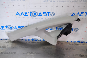 Capacul stâlpului frontal stânga Nissan Leaf 13-17 gri sub claxon, zgârietură, fisură.