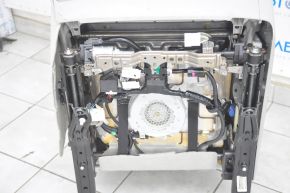 Scaun șofer Lexus RX350 RX450h 10-15 fără airbag, electric, piele gri, încălzire, ventilație, partea de jos reacoperită, crăpături în piele, ruptură, compartimentul de depozitare nu se închide.