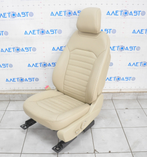 Scaun șofer Ford Fusion mk5 13-16 electric, cu airbag, încălzire, piele bej, crăpături în piele