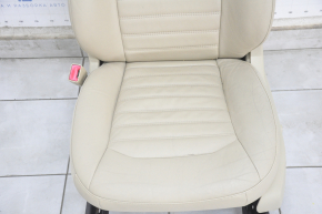 Scaun șofer Ford Fusion mk5 13-16 electric, cu airbag, încălzire, piele bej, crăpături în piele