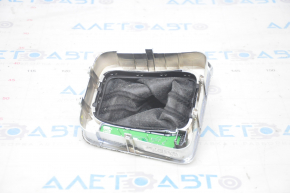 Ручка АКПП с накладкой шифтера VW Tiguan 09-17 кожа черная, хром накладка, протерта кожа, царапины