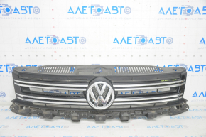 Решетка радиатора grill в сборе VW Tiguan 12-17 рест со значком, песок