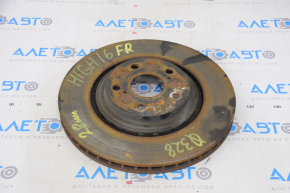 Placă de frână față dreapta Toyota Highlander 14-19, 328mm, 28mm