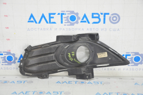 Решетка переднего бампера правая Ford Fusion mk5 13-16 под птф, черн глянец, песок