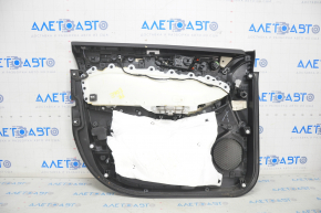 Capacul ușii cartela din față dreapta Ford Edge 15-18 piele neagră, titan, cusătură albă