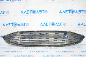 Решетка радиатора grill в сборе с обрамлением Ford Fusion mk5 17-18 хром, песок, слом креп