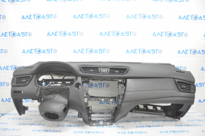 Torpedo cu airbag frontal pentru Nissan Rogue 14-20, negru, cu suport rupt.