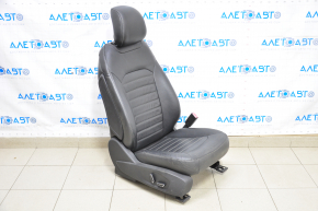 Scaun de pasager Ford Fusion mk5 13-16 cu airbag, electric, cu încălzire și piele neagră.