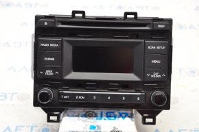 Radio cu casetofon Hyundai Sonata 15-17 cu ecran mic, cromat pe butoane.