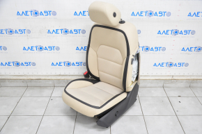 Scaunul șoferului Infiniti QX30 17- fără airbag, electric, piele combinată + material textil bej, uzat, substanțe chimice