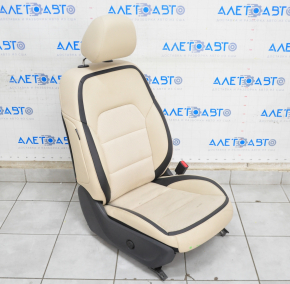 Scaunul pasagerului Infiniti QX30 17- fără airbag, electric, piele combinată cu material textil bej, sub protecție chimică.