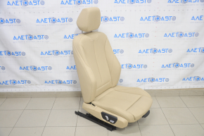 Scaun pasager BMW 3 F30 12-18 fără airbag, piele bej, electricitate nefuncțională, Sport