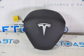 Airbag-ul de siguranță în volan pentru șoferul Tesla Model 3 18- negru, cartuș de aer ruginit.