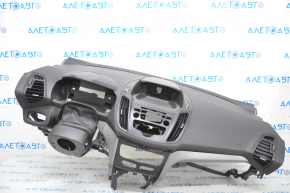 Torpedo panoul frontal cu AIRBAG Ford Escape MK3 17-19 restilizat, negru, inserții gri închis, zgârieturi pe inserții.