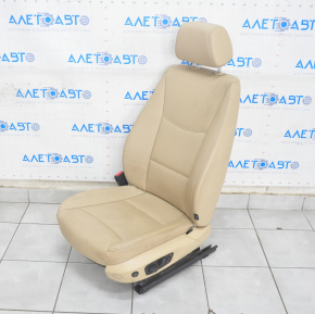 Scaun șofer BMW X3 F25 11-17 cu AIRBAG, piele bej, electric, încălzire, memorie, crăpături în piele