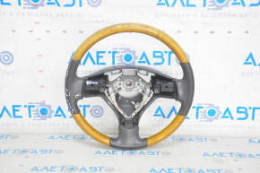 Volan gol Lexus RX300 RX330 RX350 RX400h 04-09 din piele neagră, cu lemn, uzat.