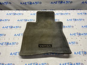 Covorul din fața salonului stânga Nissan Versa Note 13-19 gri, din material textil, necesită curățare chimică