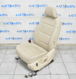 Scaun șofer VW Tiguan 09-17 cu airbag, reglabil electric și manual, piele bej.