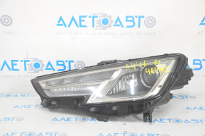 Far stânga față completă Audi A4 B9 17-19 xenon + LED, suport de prindere rupt, nisip