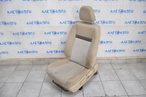 Scaunul șoferului Toyota Camry v50 12-14 SUA fără airbag, manual, material textil, bej, pentru curățare chimică.